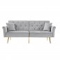 Futon Sofa Bed, Velvet Upholstered Modern Convertible Folding Futon Lounge Couch