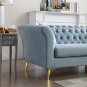 hesterfield Sofa with Scroll Arm and Back, Tufted Sofa Couch, Modern Chesterfield Sofa, Golden Leg