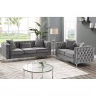 2 Piece Living Room Set Velvet solid wood sofa Loveseat with classic polish nailhead