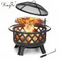 30inch BBQ Grill Fire Pits Outdoor Wood Burning Fire Pit Stove Garden Patio Wood Log
