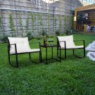 Patio Furniture Set Rattan 2pcs Coffee Tabl and 1 Rocking Chair Three-Piece Set for Garden Courtyard