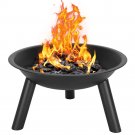 22” Iron Fire Pit Bowl Steel Large Fire Bowl Cast Iron Firepit Garden Fireplace Outdoor Fire Pit