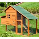Pet Rabbit Hutch Chicken Coop Wooden House for Small Animals with Pull-Out Tray&Egg Case