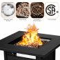 28â Propane Fire Pit Table 50,000 BTU Patio Square Gas Fireplace W/ Lava Rock