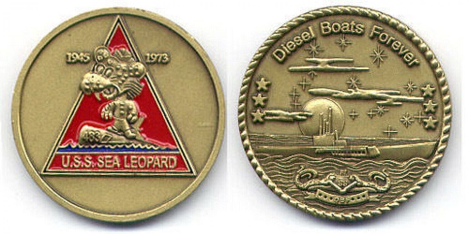 NAVY USS SEA LEOPARD SS-483 SUBMARINE CHALLENGE COIN
