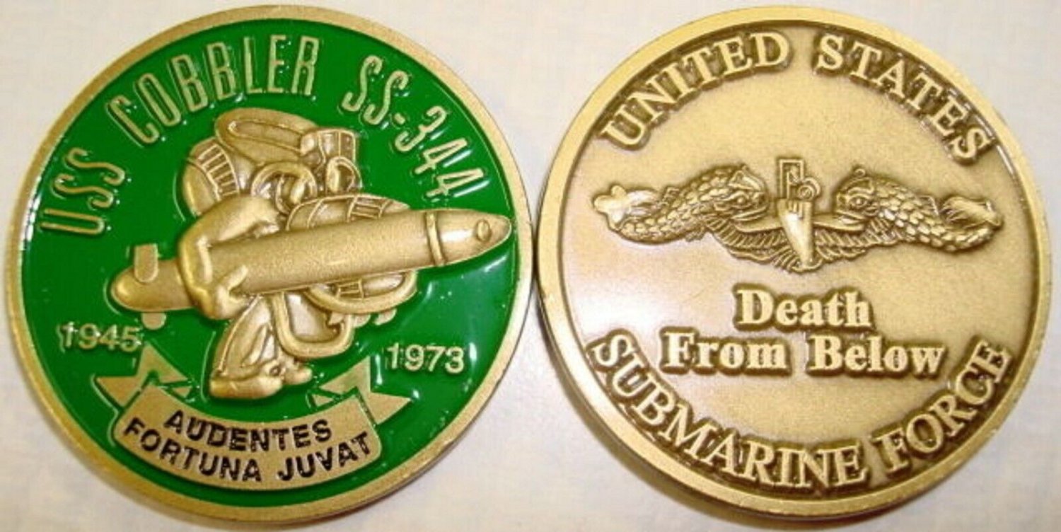 NAVY USS COBBLER SS344 SUBMARINE FORCE CHALLENGE COIN