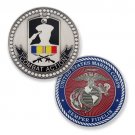 MARINE CORPS COMBAT ACTION RIBBON MEDAL 1.75" CHALLENGE COIN