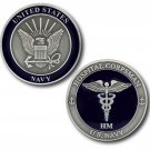 NAVY HOSPITAL CORPSMAN CADUCEUS 1.75" CHALLENGE COIN
