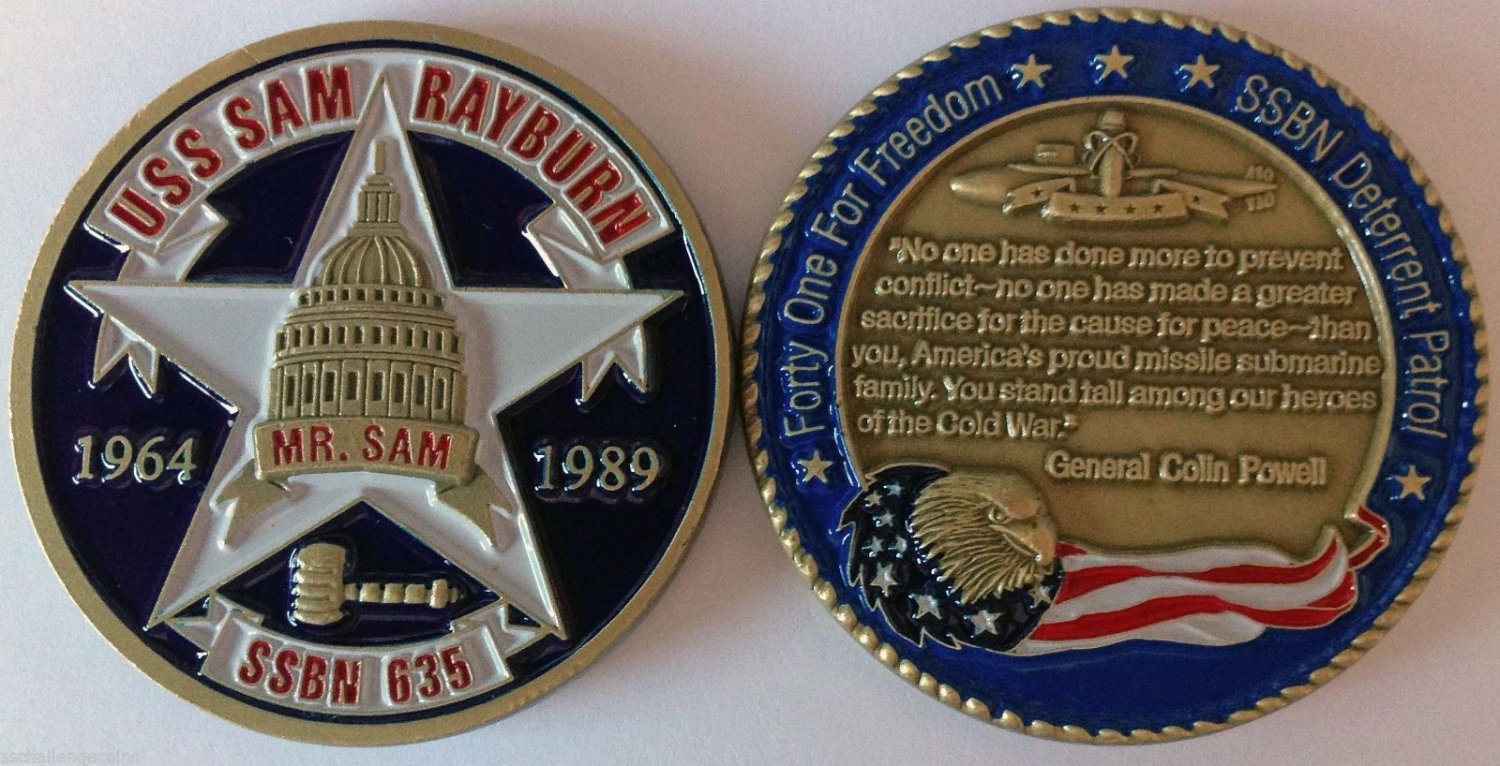 USS SAM RAYBURN SSBN-635 NAVY SUBMARINE CHALLENGE COIN