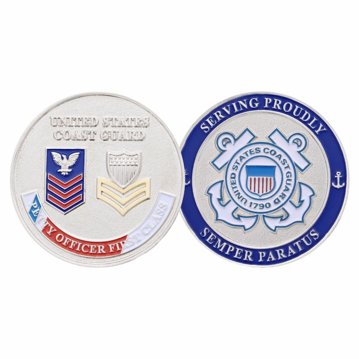 USCG COAST GUARD E8 PO 1ST CLASS PETTY OFFICER FIRST CLASS 1.75