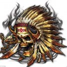 INDIAN CHIEF SKULL TOOLBOX BUMPER STICKER DECAL MADE IN USA 3"