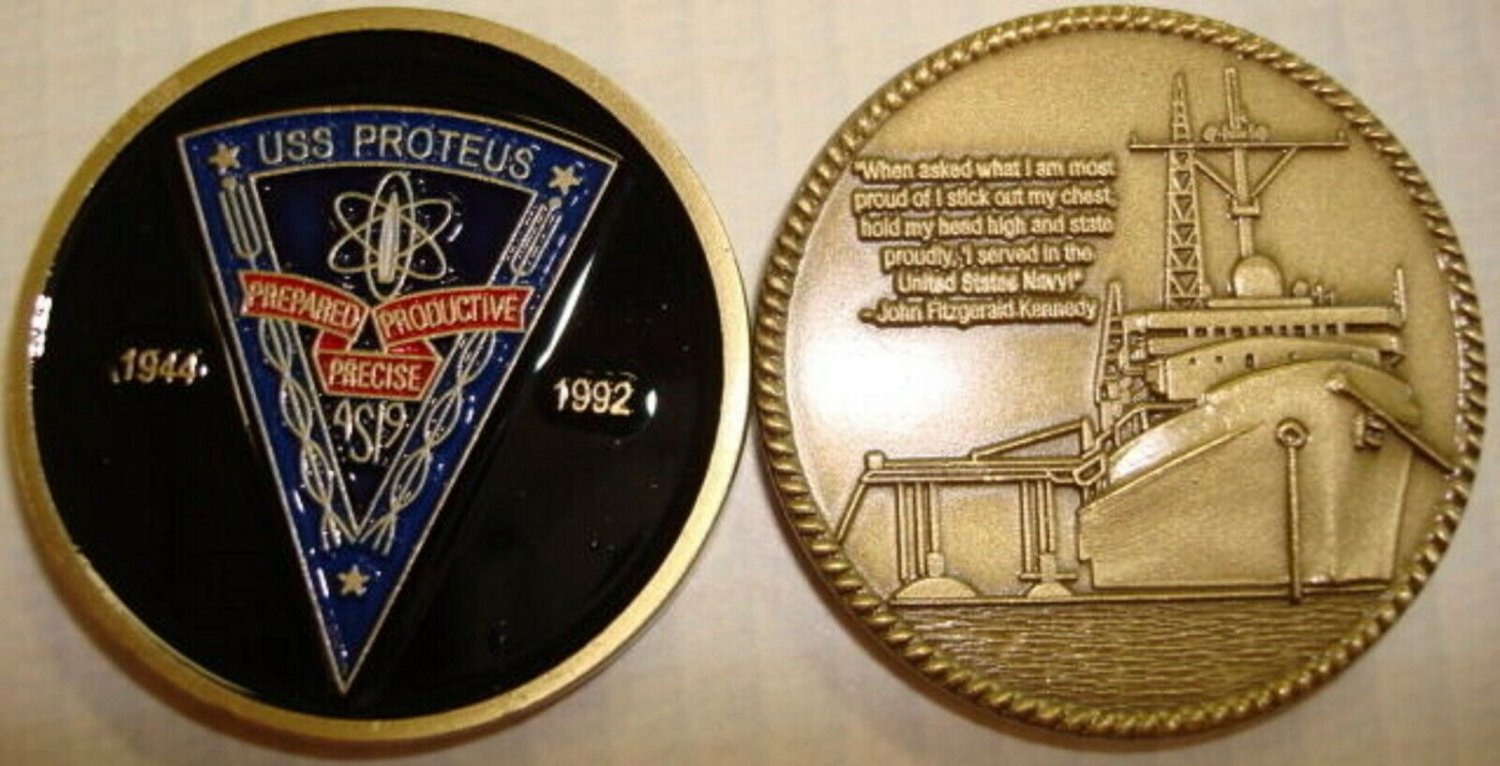 NAVY USS PROTEUS AS-19 SUBMARINE CHALLENGE COIN