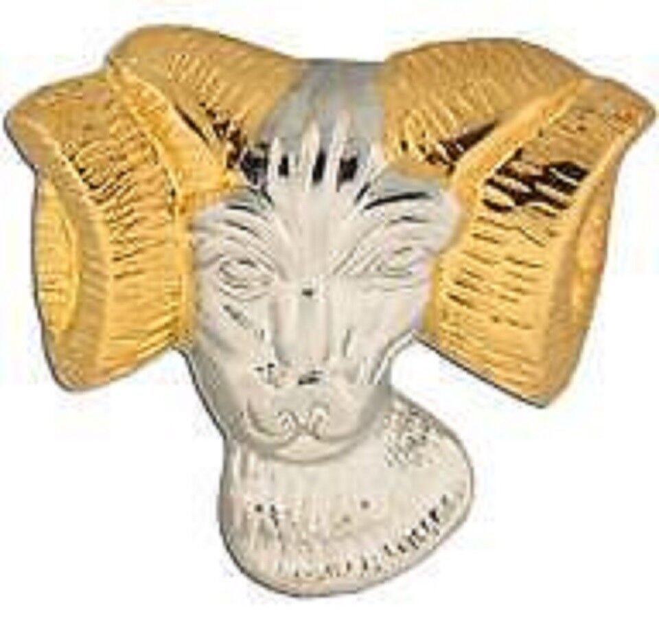 RAMS HEAD NORWICH ARMY SILVER GOLD REGULATION MILITARY BADGE  PIN