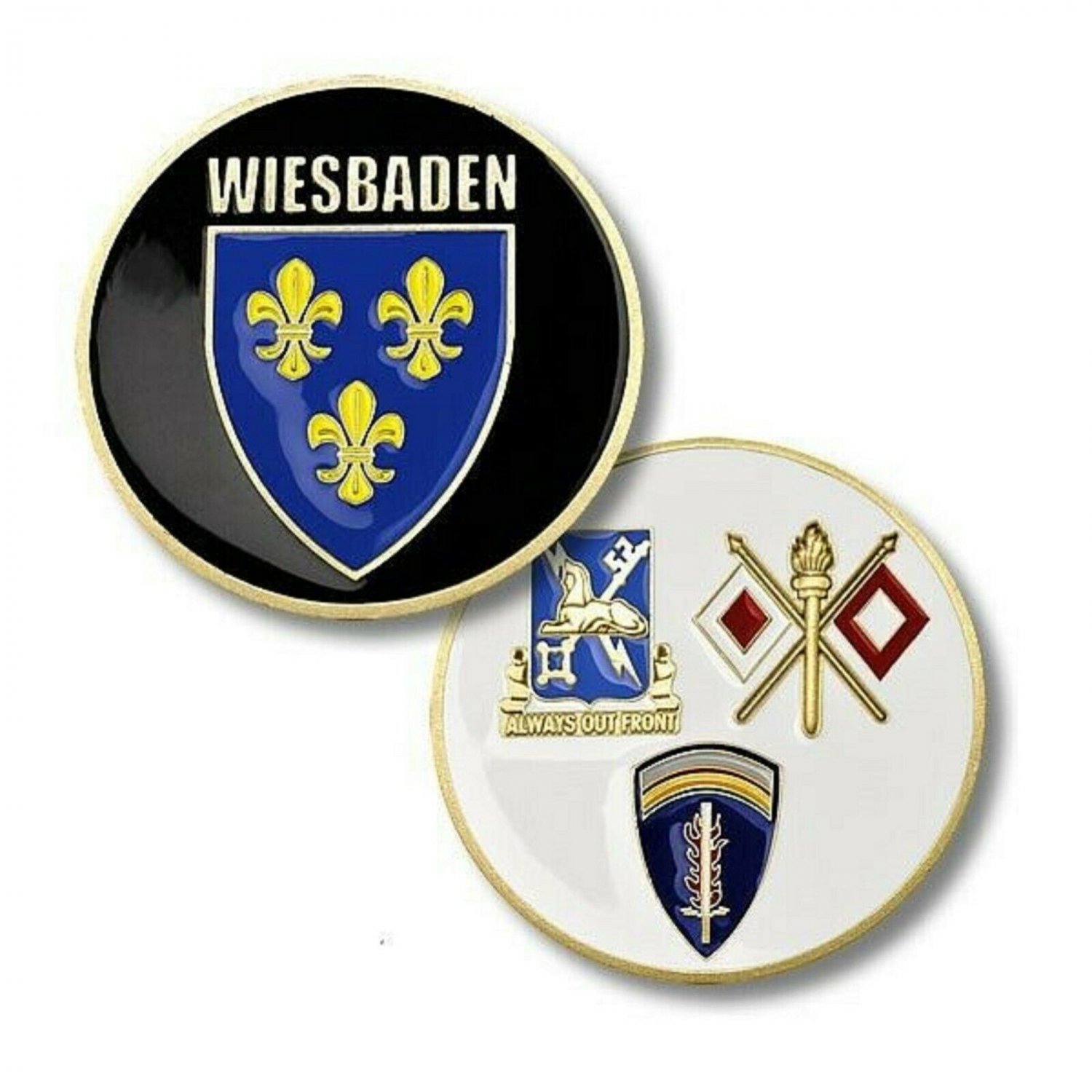 ARMY WIESBADEN GERMANY EUROPEAN INTELLIGENCE 1.75" CHALLENGE COIN