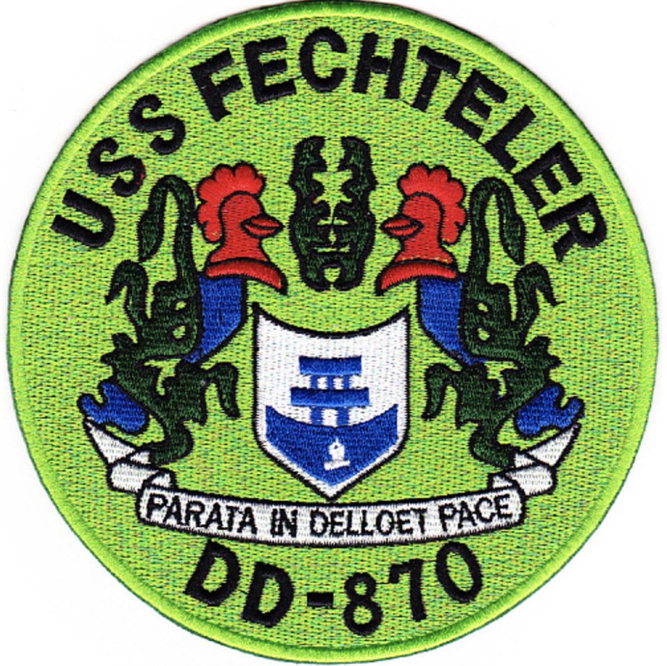 5" NAVY USS DD-870 FECHTELER EMBROIDERED PATCH