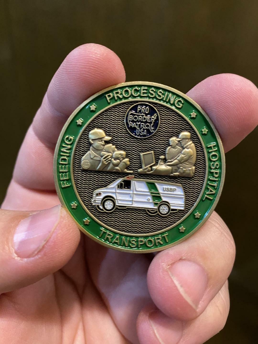 BORDER PATROL HUMANITARIAN CARAVAN  FEEDING PROCESSING 1.75" CHALLENGE COIN