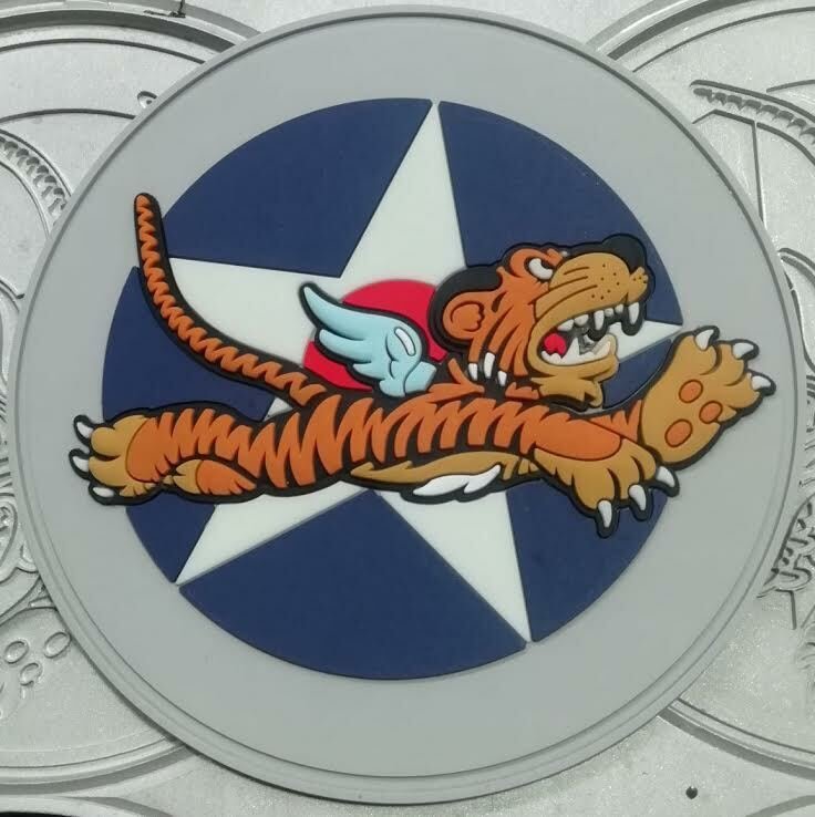 ARMY AIR CORPS WWII FLYING TIGERS WORLD WAR TWO FACING RIGHT HOOK LOOP PVC PATCH