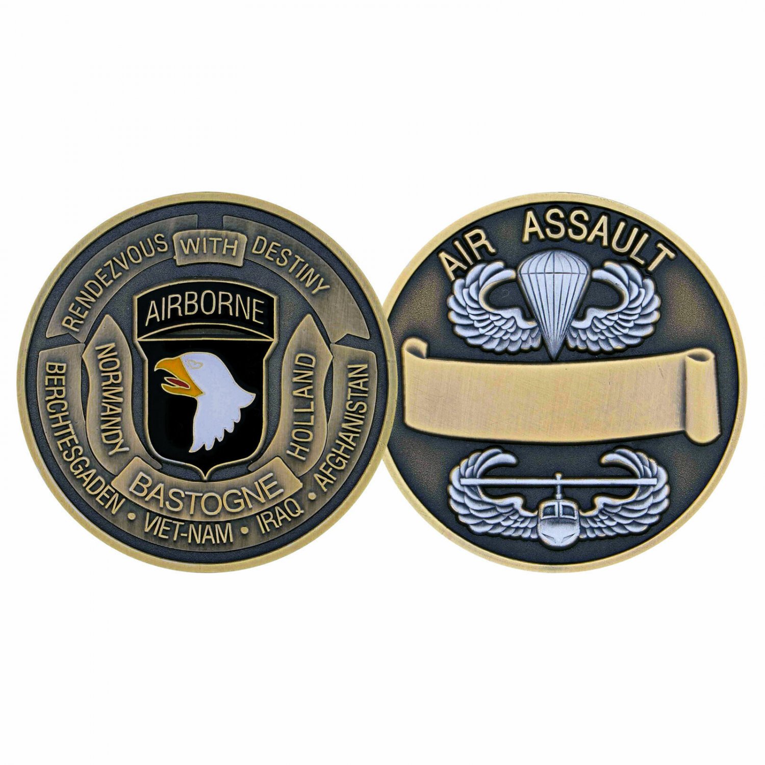 ARMY 101ST AIRBORNE AIR ASSAULT SCREAMING EAGLES CHALLENGE COIN