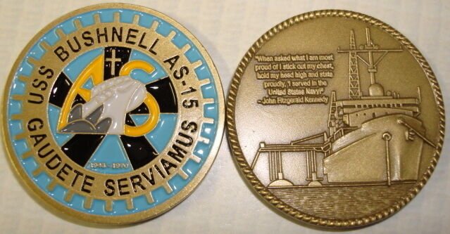 NAVY USS BUSHNELL AS-15 SUBMARINE CHALLENGE COIN
