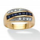 BLUE SAPPHIRE 18K GOLD OVER STERLING SILVER RING SIZE 7 8 910 11 12 13 14 15 16