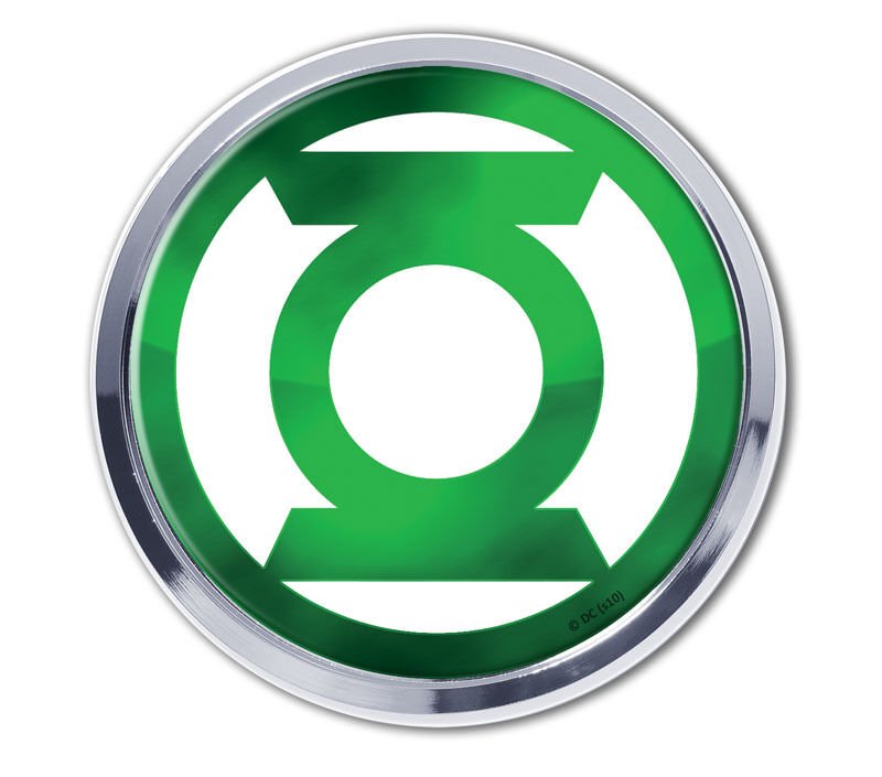 green lantern seal logo superhero dc comics chrome auto car emblem usa made