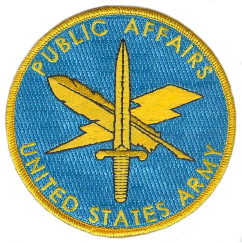 ARMY PUBLIC AFFAIRS   4" EMBROIDERED MILITARY BRANCH  PATCH