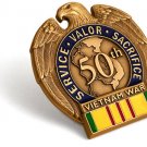 VIETNAM WAR  IN THEATER VETERAN 5OTH ANNIVERSARY COMMEMORATIVE MEDAL RIBBON PIN
