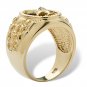 18K GOLD OVER STERLING SILVER EAGLE ONYX RING SIZE 8 9 10 11 12 13