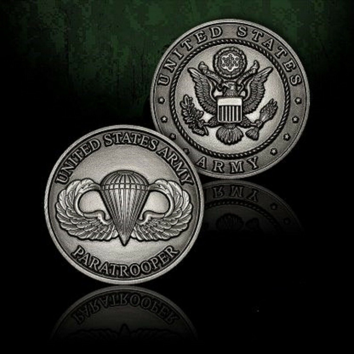 ARMY PARATROOPER BADGE 1.75" MILITARY CHALLENGE COIN