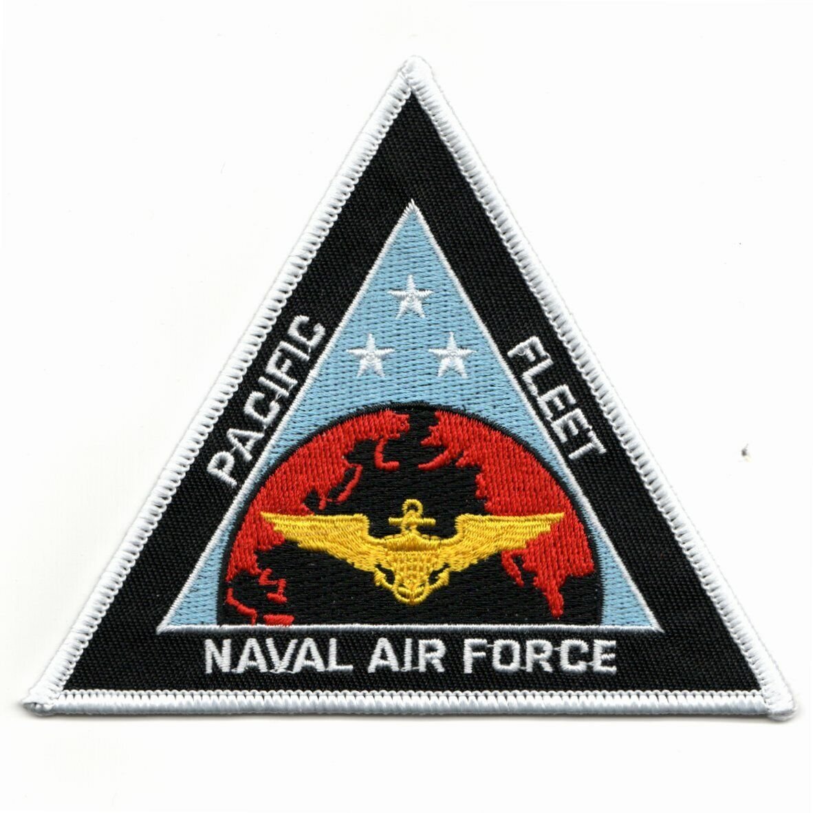 4" NAVY NAVAL AIR FORCE PACIFIC FLEET TRIANGLE MILITARY EMBROIDERED JACKET PATCH