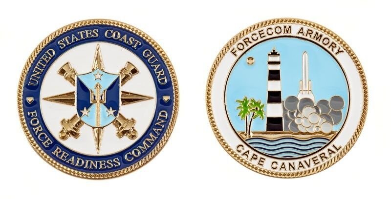 COAST GUARD CAPE CANAVERAL FORCECOM ARMORY 1.75" CHALLENGE COIN