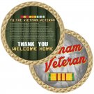 VIETNAM VETERAN RIBBON THANK YOU WELCOME HOME MILITARY 1.75" CHALLENGE COIN
