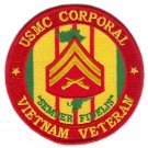 MARINE CORPS CORPORAL  VIETNAM VETERAN USMC EMBROIDERED MILITARY PATCH