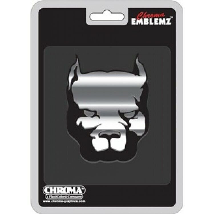 4" pitbull pit bull dog chrome auto car sticker decal emblem made in usa