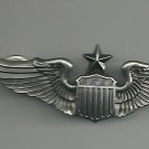 AIR FORCE ARMY SENIOR PILOT WING BIG 2 3/4  PEWTER  PIN