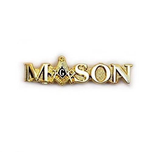 MASON MASONIC SCRIPT GOLD LAPEL PIN