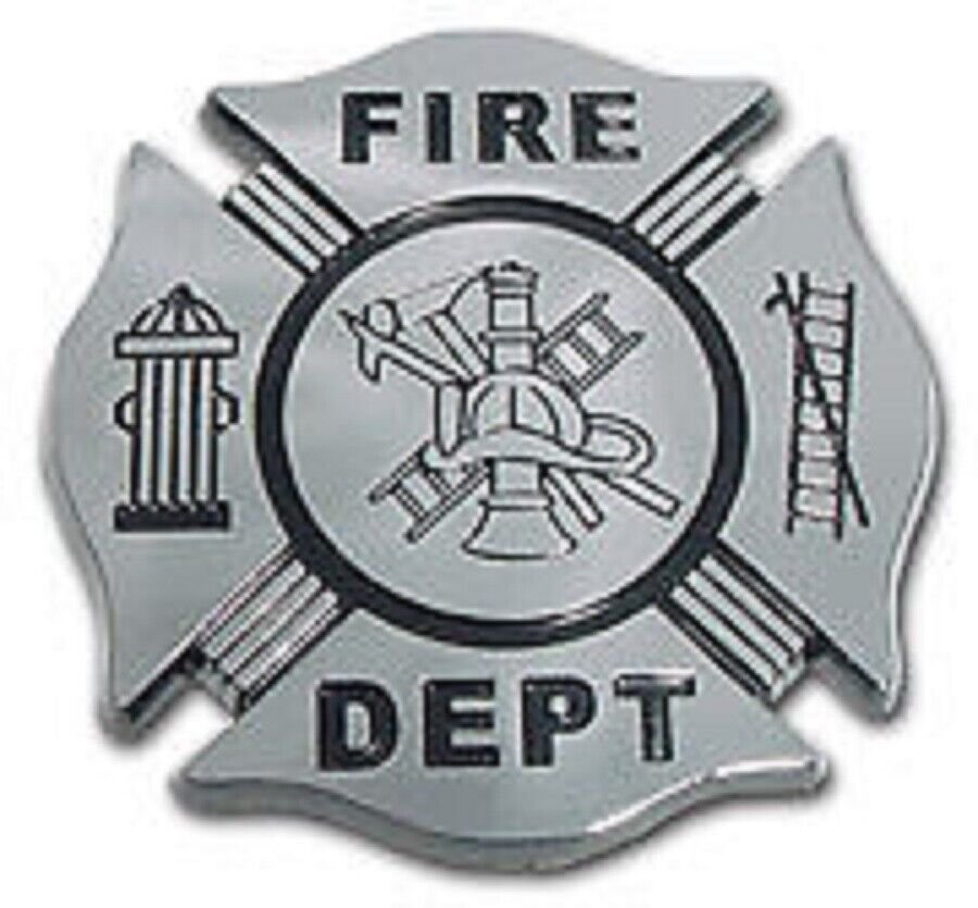 FIRE CHROME MALTESE USA MADE EMBLEM ADHESIVE MEDALLION