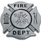 FIRE CHROME MALTESE USA MADE EMBLEM ADHESIVE MEDALLION