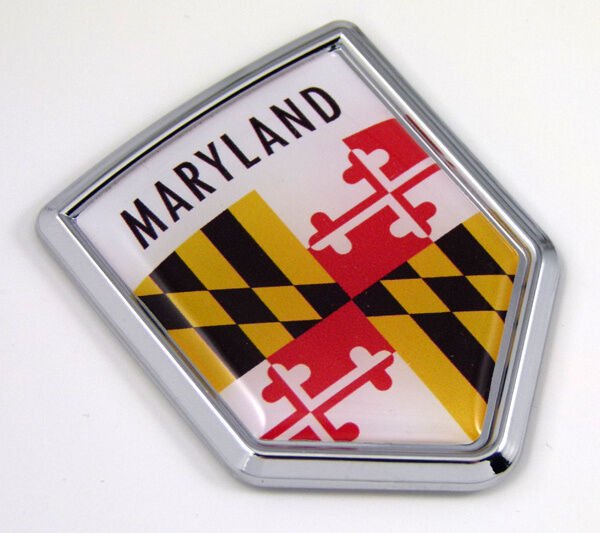 2.5" maryland flag crest chrome car emblem auto