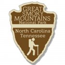 4" great smoky mountains national park arrowhead shaped bumper sticker decal