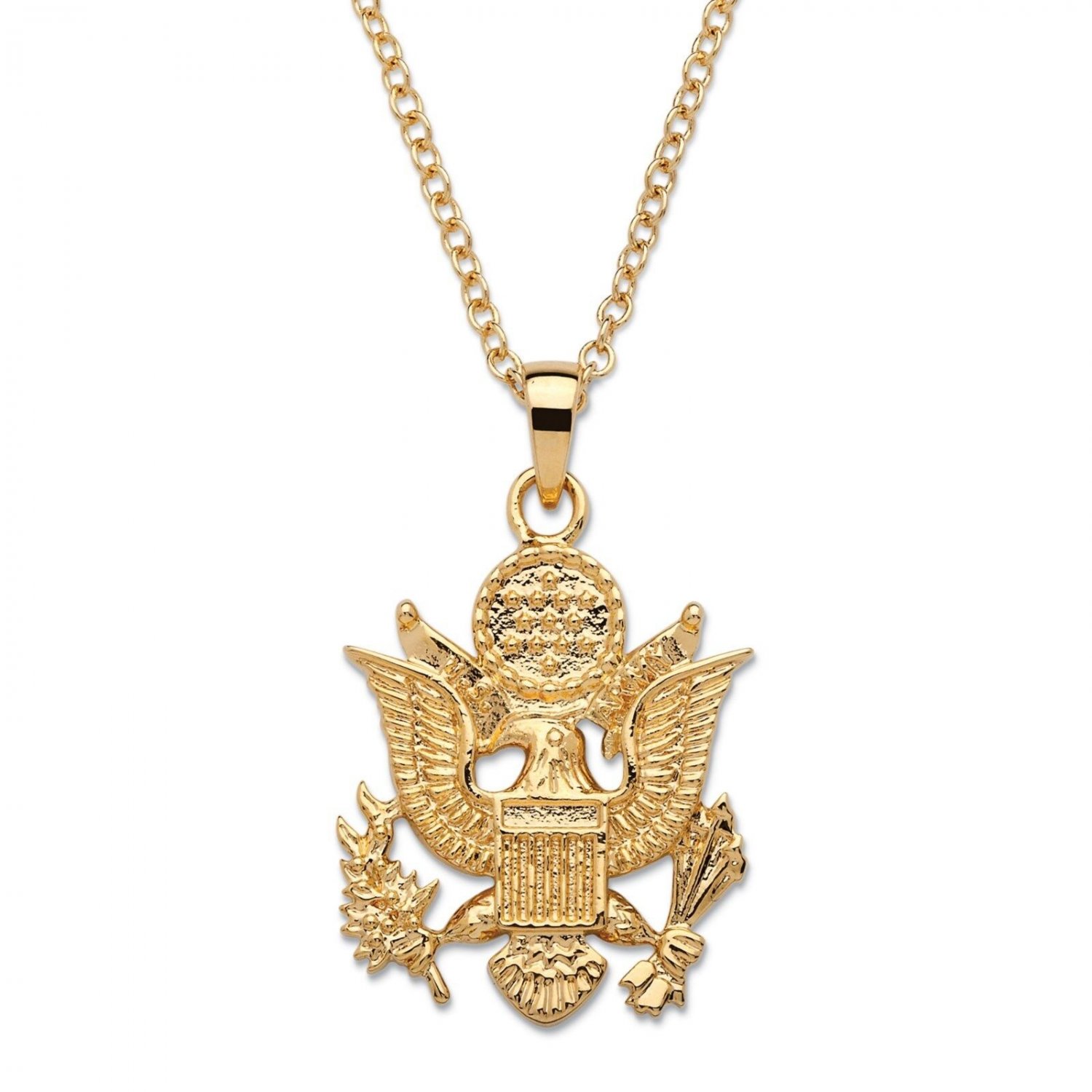 ARMY 14K GOLD EGA PENDANT GP NECKLACE WITH 20" CHAIN