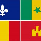 CREOLE FLAG NEW ORLEANS 4" HELMET BUMPER STICKER DECAL USA MADE