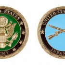 ARMY INFANTRY CROSSED RIFLES  GOLD LOGO 1.75" CHALLENGE COIN