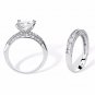 WEDDING ENGAGEMENT PRINCESS CUT CZ PLATINUM RING SIZE 6 7 8 9 10