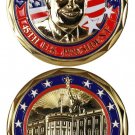 45TH PRESIDENT DONALD TRUMP WHITE HOUSE FLAG GOLD INAGURATION CHALLENGE COIN