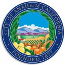 ANAHEIM CALIFORNIA CITY SEAL HELMET TOOLBOX BUMPER STICKER 4" DECAL USA MADE