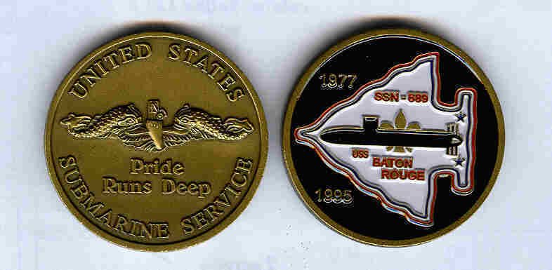 USS BATON ROUGE SSN-689 SUBMARINE NAVY CHALLENGE COIN