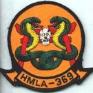 4" USMC MARINE CORPS HMLA-369 SQUADRON ORANGE HOOK & LOOP EMBROIDERED PATCH