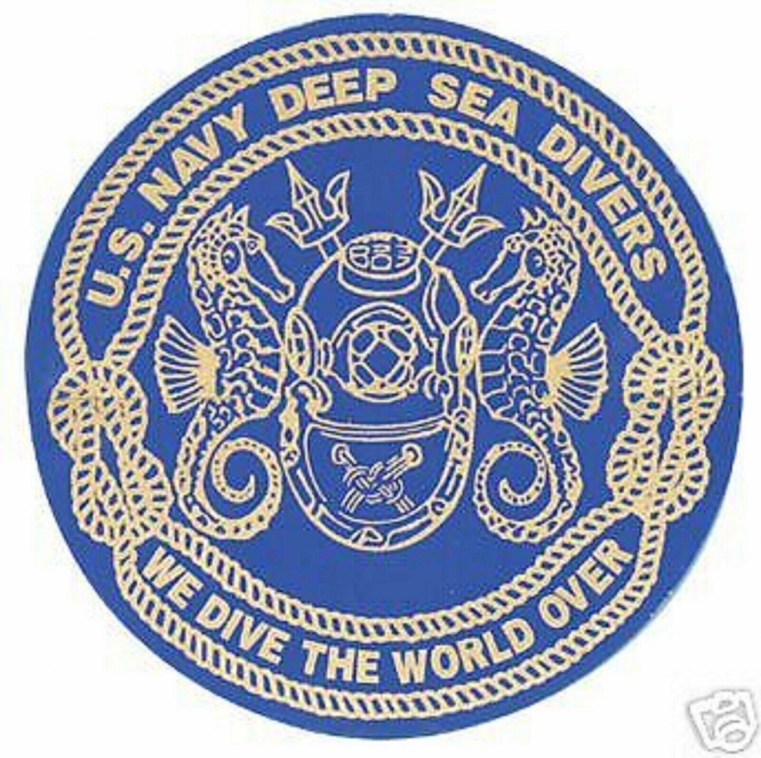 NAVY DEEP SEA DIVERS ALL OVER THE WORLD WINDOW 5.5" STICKER DECAL