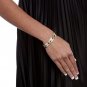 MENS 14K GOLD PLATED ONYX CZ BRACELET FREE WORLDWIDE SHIPPING
